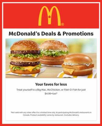 Restaurants offers in Toronto | McDonald's Deals & Promotions in McDonald's | 2022-04-15 - 2022-06-19
