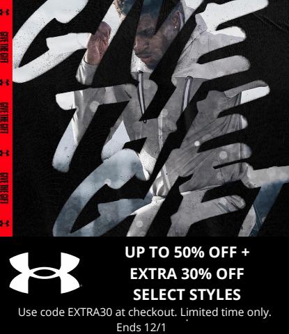 Under Armour catalogue | Up to 50% OFF + Extra 30% OFF SELECT STYLES  | 2022-12-01 - 2022-12-11
