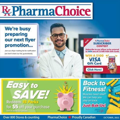 PharmaChoice catalogue in Ottawa | Weekly flyer PharmaChoice | 2022-10-06 - 2022-10-12