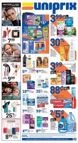 Pharmacy & Beauty offers in Ottawa | Uniprix weeky flyer in Uniprix | 2022-08-04 - 2022-08-10