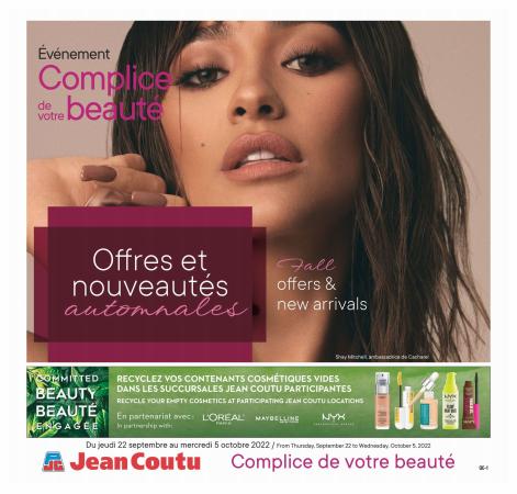 Jean Coutu catalogue in Ottawa | Cosmetics Insert | 2022-09-22 - 2022-10-05