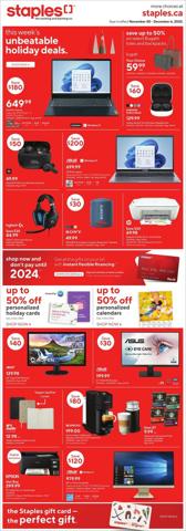 Electronics offers in Ottawa | Staples flyer in Staples | 2022-11-30 - 2022-12-06