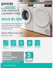 Goemans Appliances catalogue | Gorenje Vented Laundry Pair Promo Flyer | 2023-01-11 - 2023-01-31