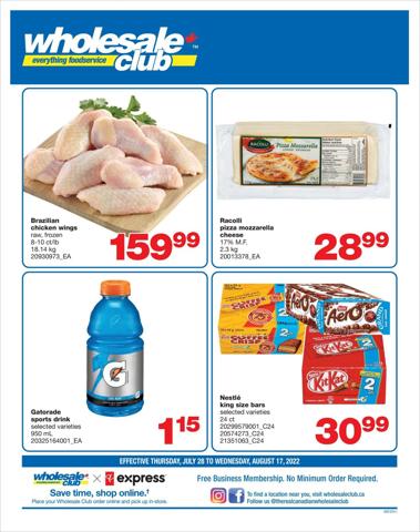 Wholesale Club catalogue in Ottawa | Wholesale Club weekly flyer | 2022-07-28 - 2022-08-17