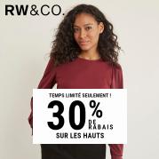 RW&CO catalogue | RW&CO 30% de Rabais sur les Hauts | 2023-09-22 - 2023-10-22