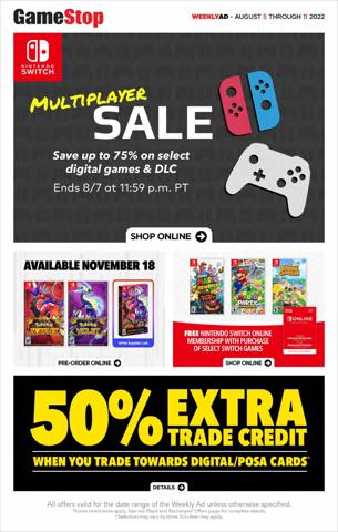 Game Stop catalogue | Game Stop Weekly ad | 2022-08-05 - 2022-08-11