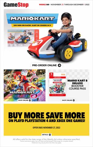 Electronics offers in Ottawa | Game Stop Weekly ad in Game Stop | 2022-11-25 - 2022-12-01