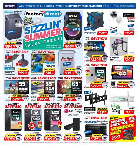 Electronics offers in Toronto | Factory Direct weekly flyer in Factory Direct | 2022-05-25 - 2022-05-31