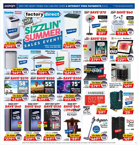 Electronics offers | Factory Direct weekly flyer in Factory Direct | 2022-06-22 - 2022-06-28