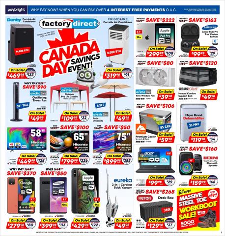 Electronics offers in Gatineau | Factory Direct weekly flyer in Factory Direct | 2022-06-29 - 2022-07-05