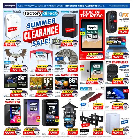 Factory Direct catalogue | Factory Direct weekly flyer | 2022-08-03 - 2022-08-09