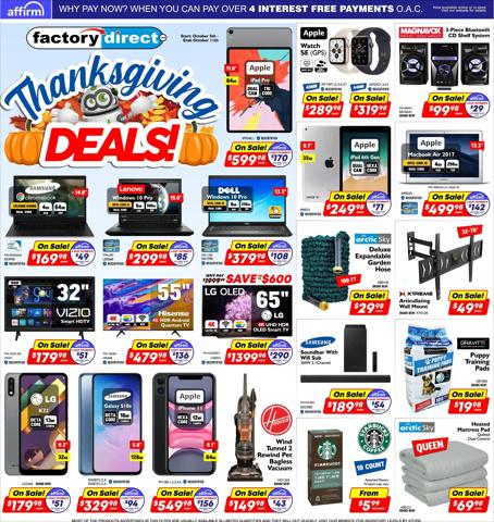 Electronics offers | Factory Direct weekly flyer in Factory Direct | 2022-10-05 - 2022-10-11
