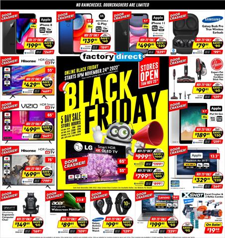 Offer on page 1 of the Factory Direct weekly flyer catalog of Factory Direct