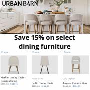 Urban Barn catalogue in Victoria BC | Save 15% on select dining furniture | 2023-02-24 - 2023-03-24