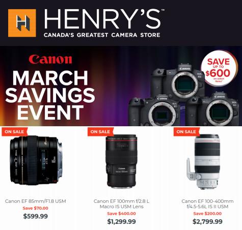 Henry's catalogue | Canon March Savings Event | 2023-03-03 - 2023-03-30