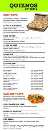 Restaurants deals in the Quiznos catalogue ( Published today)