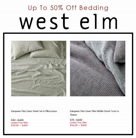 West Elm catalogue | Up to 50% OFF Bedding!! | 2022-03-08 - 2022-04-12