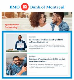 Banks deals in the Bank of Montreal catalogue ( More than a month)