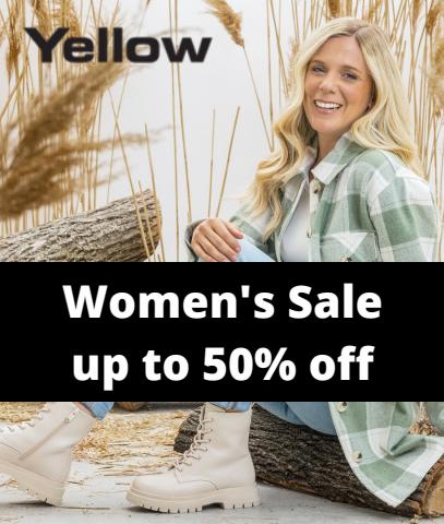 Offer on page 5 of the Women's Sale up to 50% off catalog of Yellow Chaussures