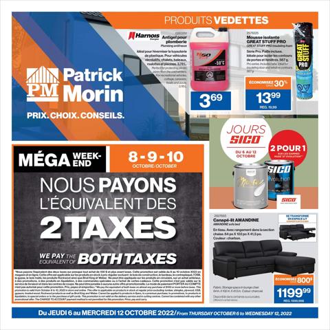Home & Furniture offers in Montreal | Weekly Flyer in Patrick Morin | 2022-10-06 - 2022-10-12