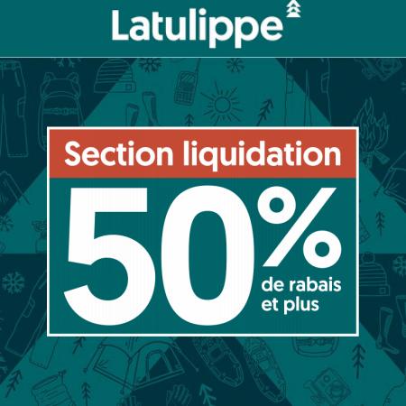 Offer on page 3 of the Liquidation 50% de rabais et plus catalog of Latulippe