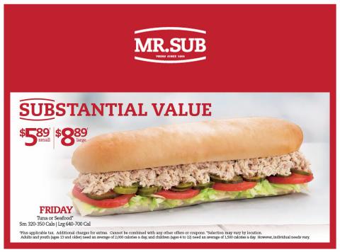 Restaurants offers in Hamilton | Offers in Mr Sub | 2022-05-06 - 2022-07-04