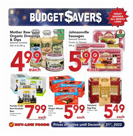 Buy-Low Foods catalogue in Saskatoon | Budget Saver | 2022-11-20 - 2022-12-31
