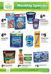 Offer on page 1 of the Family Foods monthly flyer catalog of Family Foods
