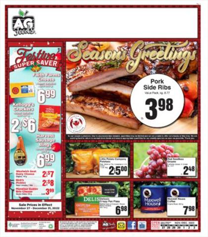 AG Foods catalogue in Okotoks | AG Foods weekly flyer | 2022-11-28 - 2022-12-03