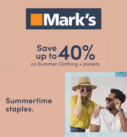 Mark's catalogue | Save up to 40% on Summer Clothing + Jackets | 2023-06-05 - 2023-06-15