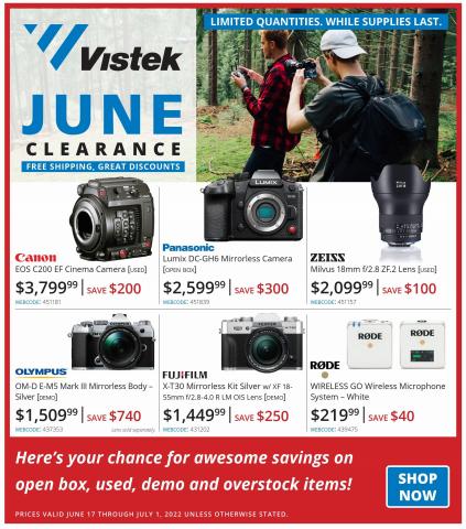 Vistek catalogue | Vistek Clearance Flyer | 2022-06-17 - 2022-07-01