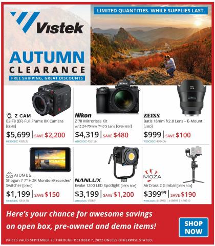 Electronics offers in Toronto | Weekly Flyer in Vistek | 2022-09-23 - 2022-10-07