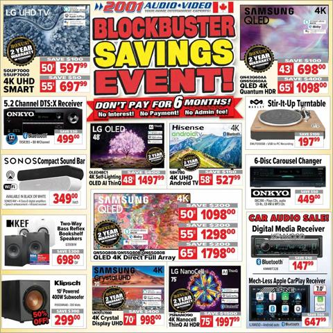Electronics offers in Guelph | 2001 Audio Video weekly flyer in 2001 Audio Video | 2022-06-24 - 2022-06-30