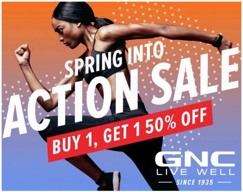 GNC catalogue | Buy 1, Get 1 50% OFF - Spring into ACTION SALE | 2022-05-18 - 2022-06-20