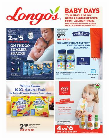 Longo's catalogue in Toronto | Baby Flyer | 2022-06-30 - 2022-09-28