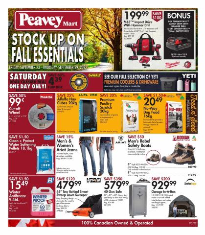 Peavey Mart catalogue in Winnipeg | Weekly Flyer | 2022-09-23 - 2022-09-29