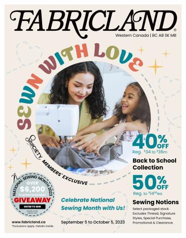 Fabricland catalogue in Calgary | West Flyer | 2023-09-05 - 2023-10-05