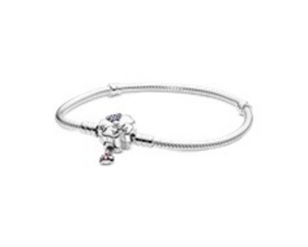 Pandora Moments Pavé Flower Clasp Snake Chain Bracelet discount at $85