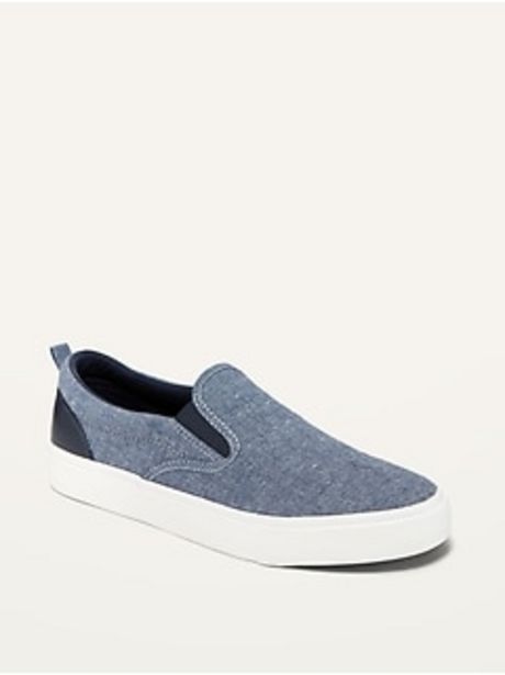 Gender-Neutral Chambray Slip-On Sneakers for Kids discount at $12.97