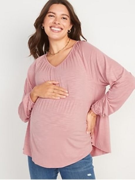 Maternity Jersey-Knit Waist-Defined Top discount at $13.97