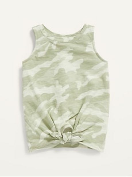 Printed Tie-Front Slub-Knit Tank Top for Toddler Girls  discount at $5.97