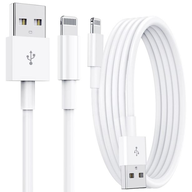 (CABLESHARK)[2 Packs] (6.6Ft / 2m) CERTIFIED iPhone iPad Charging Charger Cord Lightning to USB Cable COMPATIBLE with Apple iPad iPhone 11/X/8/7/6/Plus/5s/5c/SE (FREE SHIPPING) discount at $12.94
