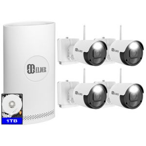 Elder Wireless Security Camera System 2K Wire-Free, 8Ch NVR 4-Camera Battery WiFi Surveillance Outdoor 1TB Home DIY Spotlight Deterrence, Two-Way Talk & Person Detection offers at $679.99 in Best Buy
