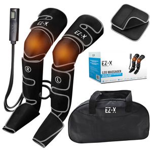 EZ-X Premium Air Compression Leg Massager with Knee Heating - Grey offers at $149.97 in Best Buy