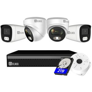 【2023 New】Elder 4K Security Camera System 8MP, 8Ch PoE NVR 4-Camera Surveillance Kit Outdoor 2TB HDD Audio, Wired Home Security Camera System DIY, Hunter-LE Series offers at $499.99 in Best Buy