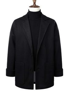 Men 1pc Lapel Neck Teddy Lined Overcoat offers at $47 in SheIn