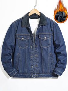 Men Borg Collar Thermal Lined Denim Jacket Without Tee offers at $60 in SheIn