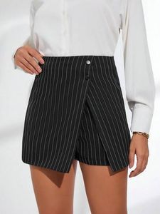 SHEIN BIZwear Striped Print Wrap Front Skort Workwear offers at $10 in SheIn
