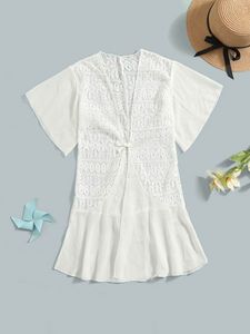 Girls Contrast Lace Kimono offers at $7 in SheIn