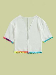 Girls Pompom Chiffon Kimono offers at $5.39 in SheIn